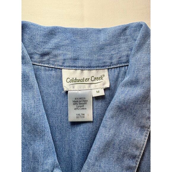 Coldwater Creek women's sleeveless light denim vest soft stretch Medium - Picture 2 of 5
